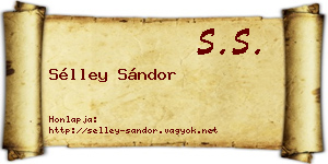 Sélley Sándor névjegykártya